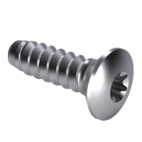 NF E 25-653 F - Raised countersunk head tapping screws with six lobes recess - Symbol FBX - Form F