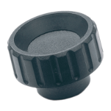 BN 14213 - Fluted grip knobs with brass boss and tapped blind hole (Elesa® BT.), black