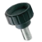 BN 14214 Fluted grip knobs with threaded stud, steel zinc plated