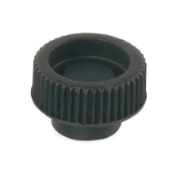 BN 3008 - Knurled Nuts with metal boss and tapped blind hole (FASTEKS® FAL), reinforced polyamide, black