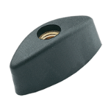 BN 14209 - Wing knobs with brass boss and tapped through-hole (Elesa® CT.476 FP), black