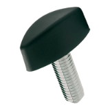 BN 14211 Wing knobs with threaded stud, steel zinc plated