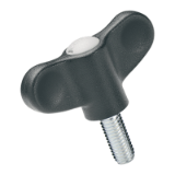BN 350 Wing screws with threaded stud, steel zinc plated