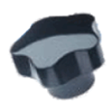 BN 14135 - Lobe knobs with metal boss (Elesa® VC.192), black, black-oxide steel boss, plain blind hole