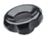 BN 20668 - Lobe knobs with metal hub (Elesa® VL.640 FP), black, black-oxide steel boss, reamed through-hole H7