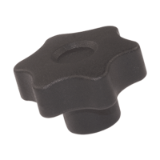 BN 2941 - Solid Star Knobs with metal boss and tapped blind hole (FASTEKS® FAL), reinforced polyamide, black