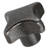 BN 13404 - Star knobs nodular cast iron, deburred and sandblasted (DIN 6335 C), plain, DIN 6335 C with reamed blind hole