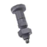 BN 21225 - Indexing plungers with hex collar and locking pin steel hardened black-oxyde (Elesa® PMT.101-A/AK), black