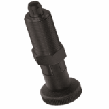 BN 2913 - Index Bolts with Stop with metric fine thread and hex collar (FASTEKS® FAL), steel, black-oxidized
