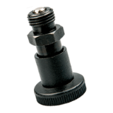 BN 2920 - Index Bolts compact with stop with metric fine thread and hex collar, short type (FASTEKS® FAL), steel, black-oxidized