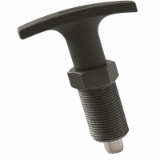 BN 2921 - Index Bolts with T-Handle without Stop with metric fine thread (FASTEKS® FAL), steel, black-oxidized