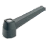 BN 14180 - Lever handles with brass boss (Elesa® MF.N), black, matte finish, with plain blind hole H9