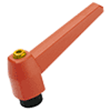 BN 14051 - Adjustable handles with brass boss (Elesa® MR.B), orange RAL 2004