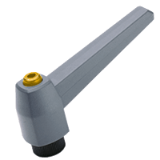 BN 14052 - Adjustable handles with brass boss (Elesa® MR.B), grey RAL 7031