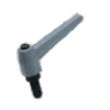 BN 14192 - Adjustable handles with threaded stud, steel black-oxide (Elesa® MR.p), gray RAL 7031