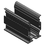Set of 2 trough side parts, incl. glide strips, 2 m section