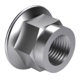 EN 1666 - Prevailing torque type hexagon nuts with flange, (with non-metallic insert), with metric fine pitch thread