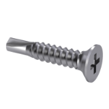ISO 15482 H - Cross recessed countersunk head drilling screws with tapping, form H