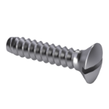 ISO 1483 F - Slotted raised countersunk oval head tapping screws, form F