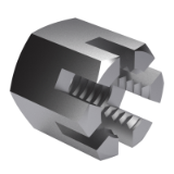 CSN 02 1411 - Hexagon slotted and castle nuts (without cylindric castle)