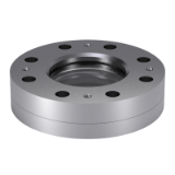 DIN 28121 EB - Circular sight glass fitting with round sight glass plate in force shunt, type E, forms of the flange sealing surface according to DIN EN 1092-1, form B (sealing face)