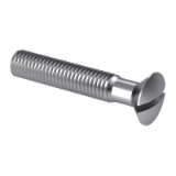 DIN 964 C - Slotted raised countersunk (oval) head screws, with shaft