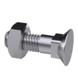 DIN 608 Mu - Flat countersunk square neck bolts, with hexagon nut DIN 555