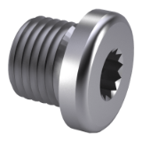 DIN 908 IVZ - Plug screws with collar and internal serration (IVZ) in accordance with DIN 34824, cylindrical thread