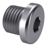 DIN 908 L-ISK - Hexagon socket screw plugs with collar, type L - light version, cylindrical thread