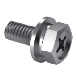 GB 9074.13-88 - Cross recessed hexagon bolts with indentation, single coil lock washer and plain washer assemblies