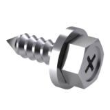 GB 9074.20-88 C - Cross recessed hexagon head tapping screw with indentation and plain washer assemblies, type C