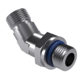 ISO 8434-6 SDE45 - 45° adjustable stud elbow connectors with ISO 6149-3 adjustable stud end, form SDE45