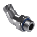 ISO 8434-6 SDE45-H - 45° adjustable stud elbow connectors with ISO 1179-3 type H stud end, form SDE45