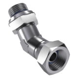 ISO 8434-6 SWSDE45-H-A - 45° swivel adjustable stud elbow connectors with ISO 1179-3 type H stud end, form SWSDE45, with O-ring