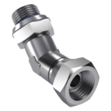 ISO 8434-6 SWSDE45-H-B - 45° swivel adjustable stud elbow connectors with ISO 1179-3 type H stud end, form SWSDE45, without O-ring