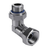 ISO 8434-6 SWSDE-H-A - 90° swivel adjustable stud elbow connectors with ISO 1179-3 type H stud end, form SWSDE, with O-ring