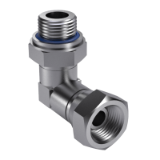 ISO 8434-6 SWSDE-H-B - 90° swivel adjustable stud elbow connectors with ISO 1179-3 type H stud end, form SWSDE, without O-ring