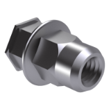 UNI 10447 form 2 - Threaded tubular rivets with laminated wire head and partially hexagonal shank