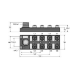 6611942 - Passiver Aktuator-/Sensor-Verteiler M12 x 1, 8-fach, mit M23-Steckverbinder für